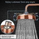 Copper High Pressure Rain Shower Head 20cm 8 Inch Adjustable Angle Fixed Mount Gold