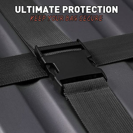 Luggage Strap Set 4-Piece Adjustable Cross Suitcase Strap Buckle Strap Red