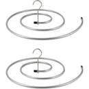 Stainless Steel Spiral Laundry Hanger for Blankets Sheets Curtains 2 Pcs Silver Clothes Drying Rack