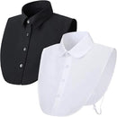 Black and White Detachable Collars, 2 Pack