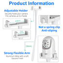 Flexible White Silicone Universal Baby Monitor Holder Tripod