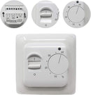 Electric Underfloor Heating Thermostat, 220V 16A with Probe, Mechanical Control, Energy Class A+++, Compatible with Underfloor Heating Systems