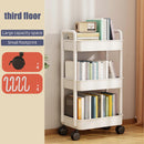 4-Tier Rolling Storage Cart with Wheels Black Mobile Rack Shelf Large Capacity Strong Load-Bearing