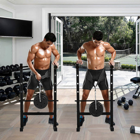 Seektop Weighted Pull Up Dip Belt with Chain 100kg Capacity Black Eva Material Home Gym Strength Training Waist Belt