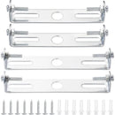 Ceiling Plate Light Bracket 4 Pcs 110mm Silver Iron with Screws Compatible with Ceiling Mount Hanging Lamp Holder Wall Mounted