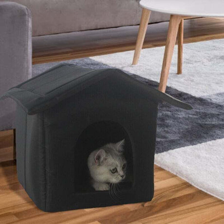 Outdoor Cat House Indoor Dog Kennel Foldable Waterproof Tent Warm Oxford Fabric Winter Size M