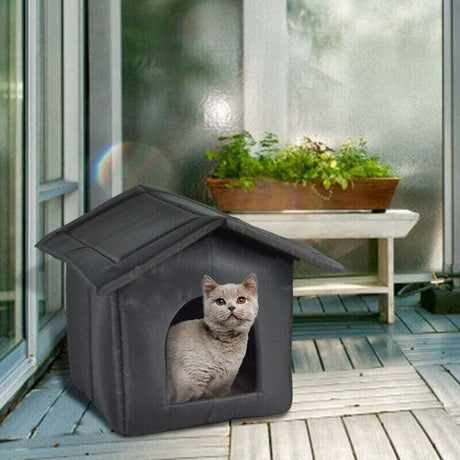 Outdoor Cat House Indoor Dog Kennel Foldable Waterproof Tent Warm Oxford Fabric Winter Size M