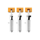 8mm T-Slot Router Bits 3Pcs Set with 7.93/9.52/12.7mm Shanks Compatible with Bosch DeWalt Makita for Woodworking Power Tools Carpentry