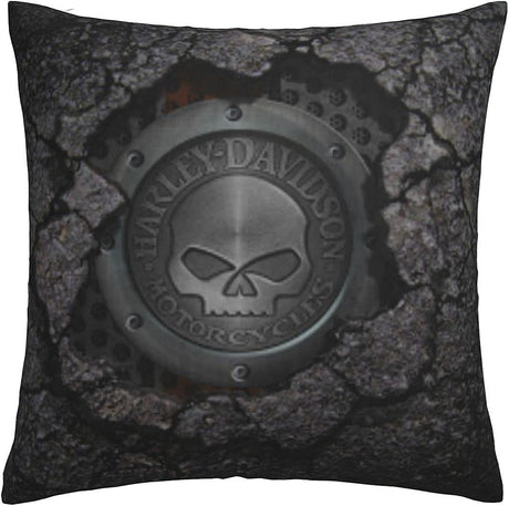 Harley Davidson Decorative Pillowcase H-400 Soft Warm Cover Compatible with Bed Sofa Outdoor Cushions