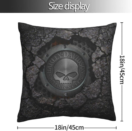 Harley Davidson Decorative Pillowcase H-400 Soft Warm Cover Compatible with Bed Sofa Outdoor Cushions