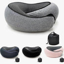 Memory Foam Travel Neck Pillow U-Shaped Grey for Airplane Sleeping and Cervical Support