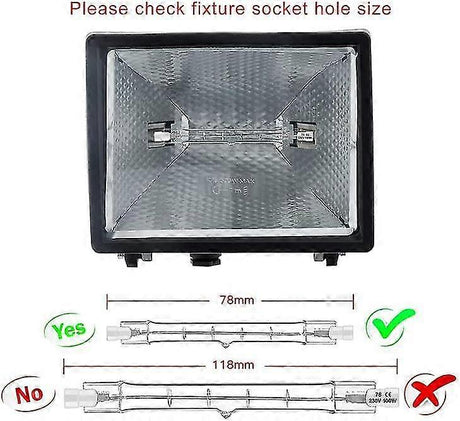 R7s Halogen Bulb Set of 5, 78mm 80w 230v, Dimmable Halogen Rod for Construction Site Floodlights