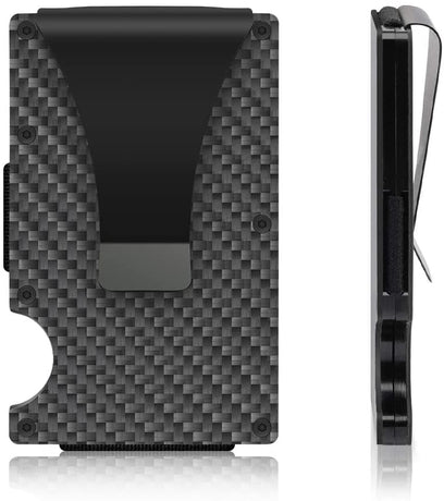 Carbon Fiber RFID Card Holder Black One Size