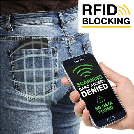 Carbon Fiber RFID Card Holder Black One Size