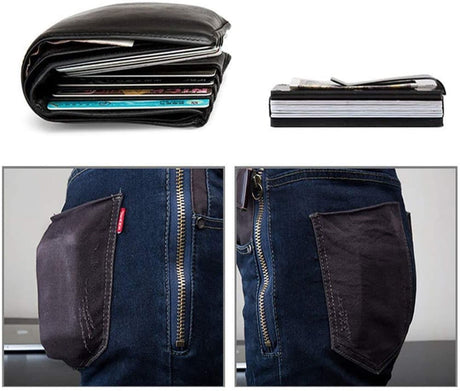Carbon Fiber RFID Card Holder Black One Size