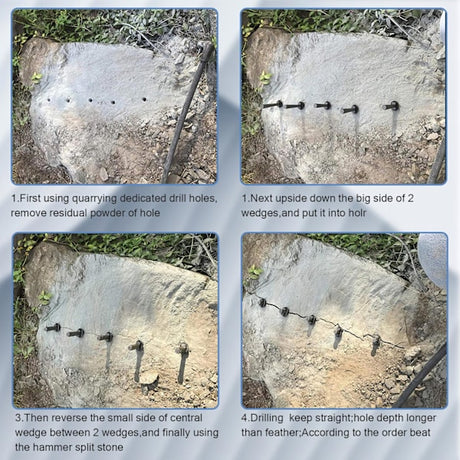 Stone Wedge Molds 18mm 5-Pack for Stone Cracking
