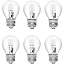 E27 Halogen Bulbs 6-Pack, 28W G45 Dimmable Warm White 2700K Golf Ball Clear Blub, Compatible with Chandeliers