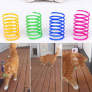 Cat Spiral Spring Toy, Interactive Durable Heavy Duty Plastic Colorful Spring Toy for Play