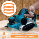 1900B Electric Planer Drive Belt 3 Pack 240mm Compatible with Bosch