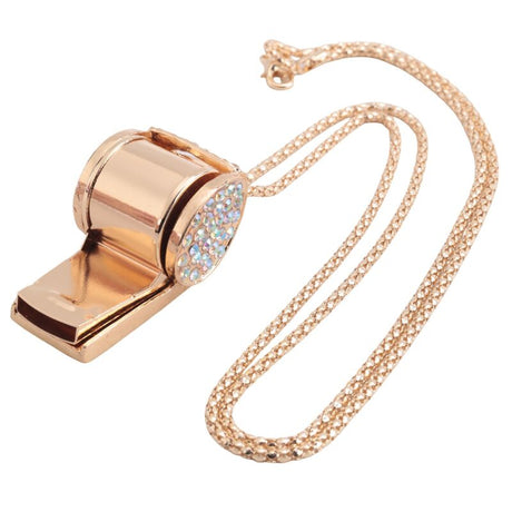 Metal Rhinestone Crystal Whistle with Key Ring for Referees Coaches Teachers