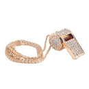 Metal Rhinestone Crystal Whistle with Key Ring for Referees Coaches Teachers