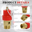 Air Compressor Safety Valve 115 PSI G1/4 Male Red Capsule 1pc Compatible with Various Brands