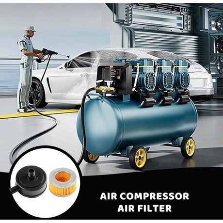 20mm Thread Air Compressor Intake Filter Muffler with Plastic Cover 2pcs for Pneumatic Tools