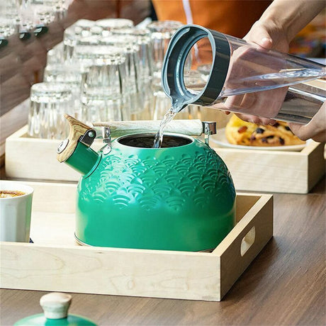 Stainless Steel Induction Kettle 2.5L Whistling Tea Kettle for Gas Stove Wood Stove