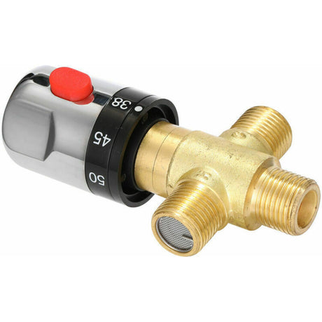 Brass Adjustable Thermostatic Bathroom Faucet Water Mixer Valve with Temperature Control for Hot and Cold Water