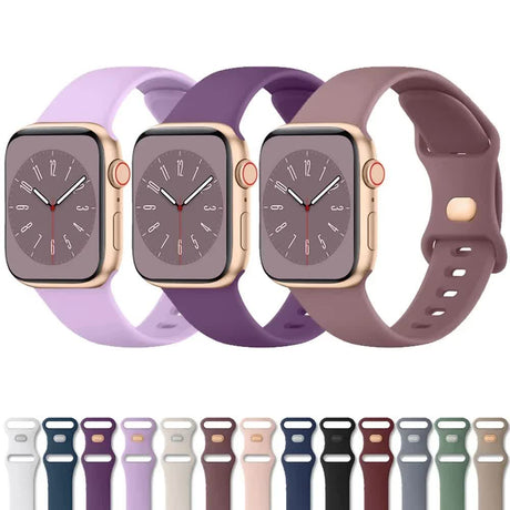 Soft Silicone Band for Apple Watch Series 8 7 6 5 4 3 SE and Ultra, Compatible with Apple, Smoky Purple, 38mm 40mm 41mm 42mm 44mm 45mm 49mm