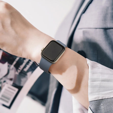 Soft Silicone Band for Apple Watch Series 8 7 6 5 4 3 SE and Ultra, Compatible with Apple, Smoky Purple, 38mm 40mm 41mm 42mm 44mm 45mm 49mm