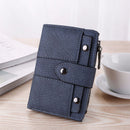 Blue Leather Women's Wallet Foldable Card Holder Small Fashion Wallet