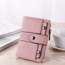 Blue Leather Women's Wallet Foldable Card Holder Small Fashion Wallet