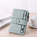 Blue Leather Women's Wallet Foldable Card Holder Small Fashion Wallet