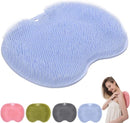 Blue Non-Slip Silicone Shower Massage Mat Back Scrubber with Suction Cups Exfoliating Bath Mat