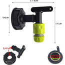1000L Plastic Tank Faucet with Garden Hose Connector, IBC Tank Faucet Adapter, 3/4 Inch Thread Connection for Rainwater Collector, Fuel Tank