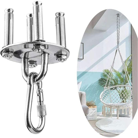 Heavy-Duty Stainless Steel Ceiling Mount with 500kg Capacity, 180° Rotation, and Suspension Hook
