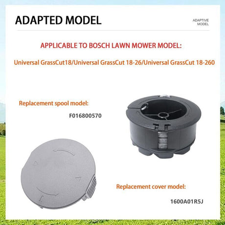 UniversalGrassCut Cord Replacement Spools, 3 Pack 6m 1.6mm Set for 18V-26 18V-260 Models, Compatible with F016800570 and 1600A01R5J