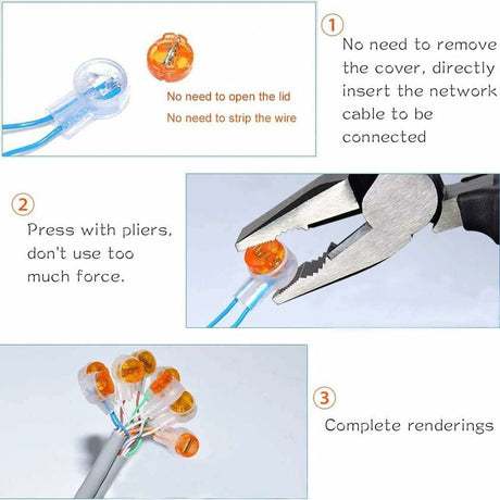 Scotchlok UY Waterproof Connector 100pcs Resin Filled Cable Terminals Compatible with Garden Outdoor Robotic Lawn Mower Electrical Wiring