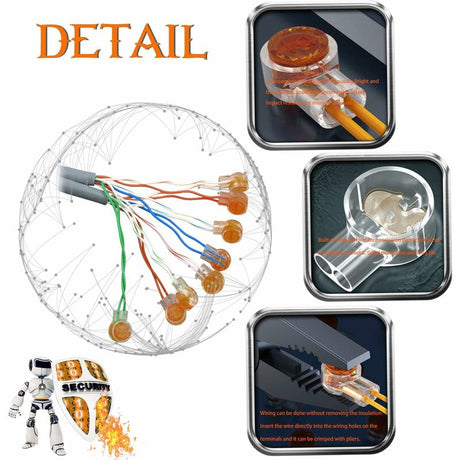 Scotchlok UY Waterproof Connector 100pcs Resin Filled Cable Terminals Compatible with Garden Outdoor Robotic Lawn Mower Electrical Wiring