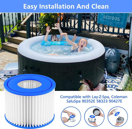 Lay-Z-Spa Filter Cartridge VI 6pcs Compatible with All Lay-Z-Spa Hot Tubs