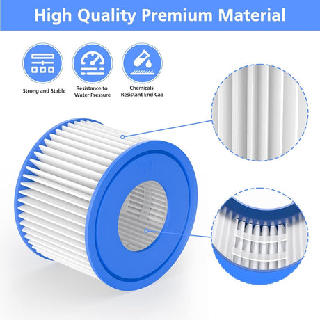 Lay-Z-Spa Filter Cartridge VI 6pcs Compatible with All Lay-Z-Spa Hot Tubs