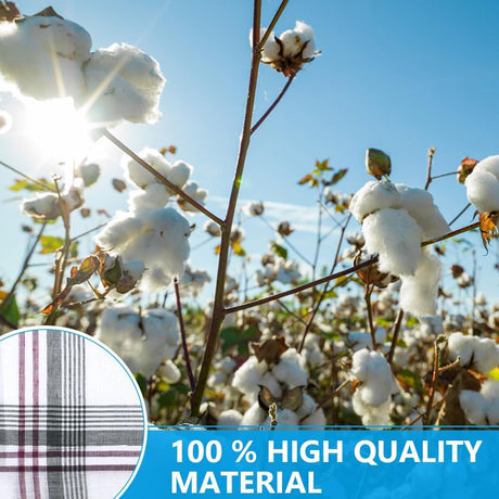 Men's Cotton Handkerchiefs 24 Pcs, Traditional 36 cm x 36 cm Handkerchief for Men, One Size, 24 Pack