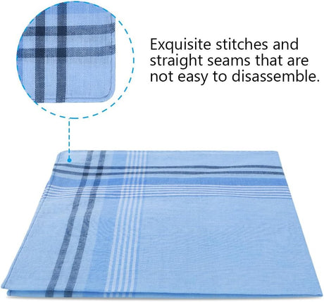 Men's Cotton Handkerchiefs 24 Pcs, Traditional 36 cm x 36 cm Handkerchief for Men, One Size, 24 Pack