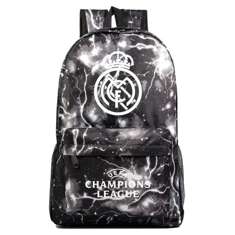 Real Madrid Uefa Champions League Fan Backpack School Bag Student Graffiti Shoulder Bag