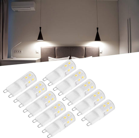 G9 LED Bulbs 2W 16-LED Mini Light Bulbs, Dimmable, Energy Saving Equivalent 30W Halogen, 10pcs, Ceramic Base, Eye Protection