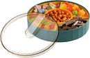 Compatible with Oral-B Plastic Snacks Bowl with Lid Flat Storage Box Candy Tray for Nuts Cookies Candy 3 Compartments