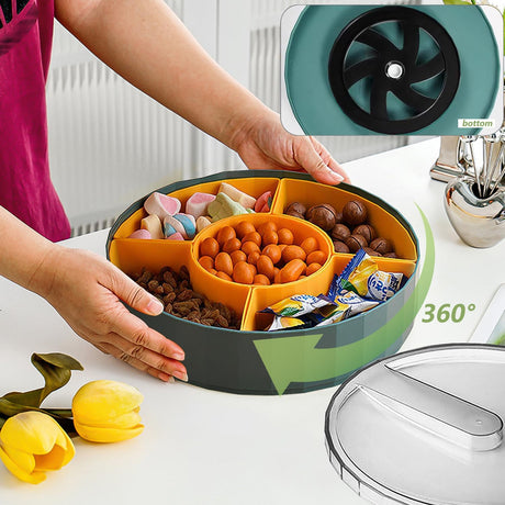 Compatible with Oral-B Plastic Snacks Bowl with Lid Flat Storage Box Candy Tray for Nuts Cookies Candy 3 Compartments