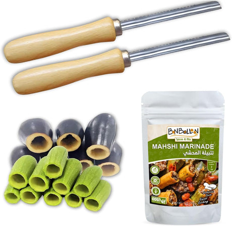 Zucchini Squash Vegetable Corer 2 pcs Corers Stainless Steel Core Remover Tool Kitchen Stuffed Vegetables Veggies Seed Remover Remove Seeds Eggplant Cucumber 8