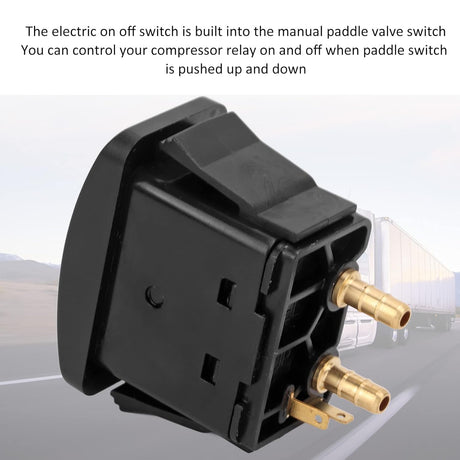 Air Spring Activation Switch Electric Cab Seat Valve Switch Paddle Type Push to Snap Tab ON Off ON Compressor Accessory Air Ride Suspension Control Switch